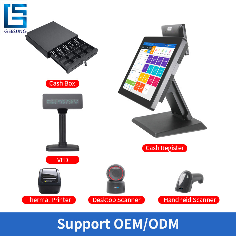 Wholesale pos de venta countertop tablet dual monitor pos terminal system retail cash register for restaurant