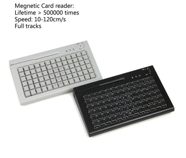 Usb Wired Mini Professional Pos Cash Register Switch Programmable Keyboard With Magnetic Card Reader