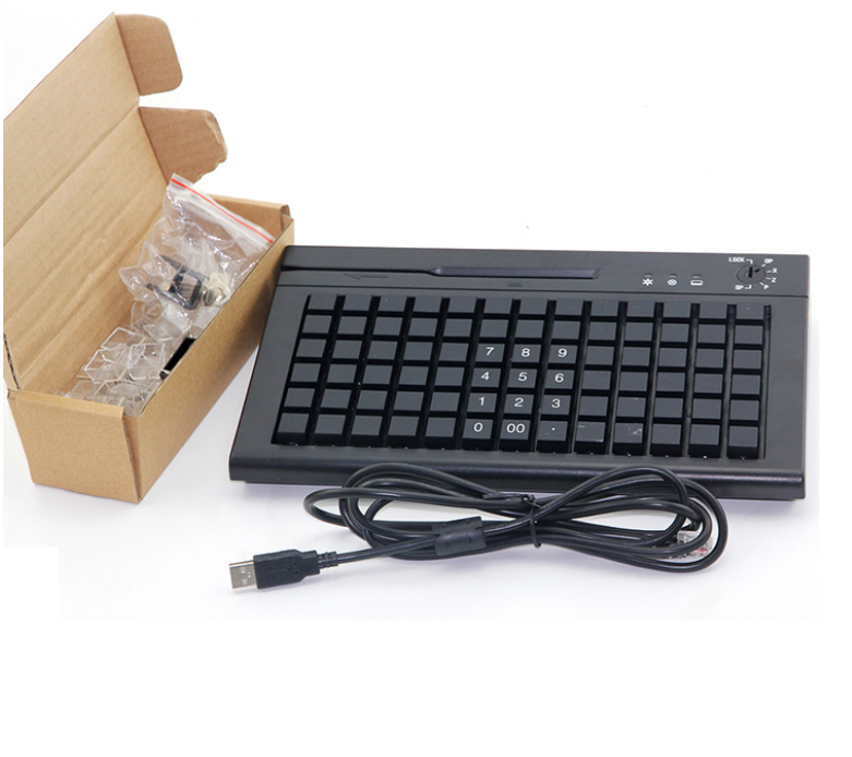 Usb Wired Mini Professional Pos Cash Register Switch Programmable Keyboard With Magnetic Card Reader