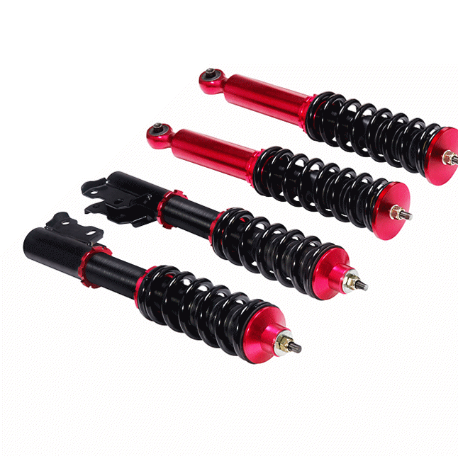 Automobile suspension shock absorption with air bags