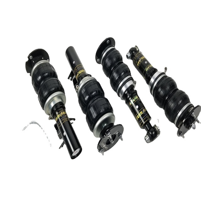 Automobile suspension shock absorption with air bags