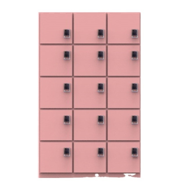 Professional Digital Lock 15 Door HPL Board Pink School Wood Lockers