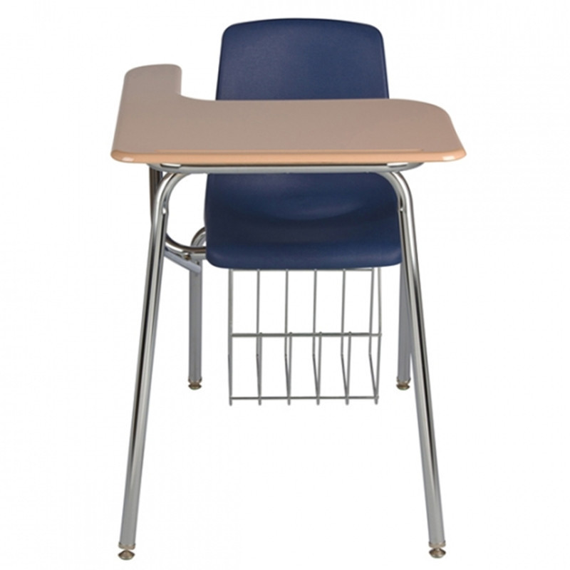 School Tablet Arm Chair Desks with Book Rack Wood Modern Steel Tube Comfortable School Furniture Used School Chairs for Sale