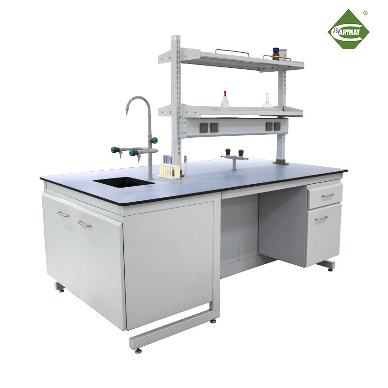 Stainless Steel Laboratory Table with Sink H-Frame Electrical Lab Wall Bench for School and Hospital Use Low Price