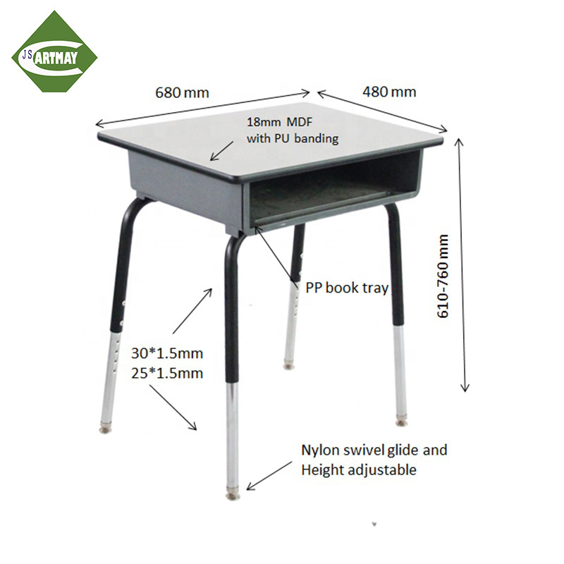 Study Adjustable Table and Desk Single Set of Students Modern School Chairs 1 Set School Furniture Top Ranking Products School