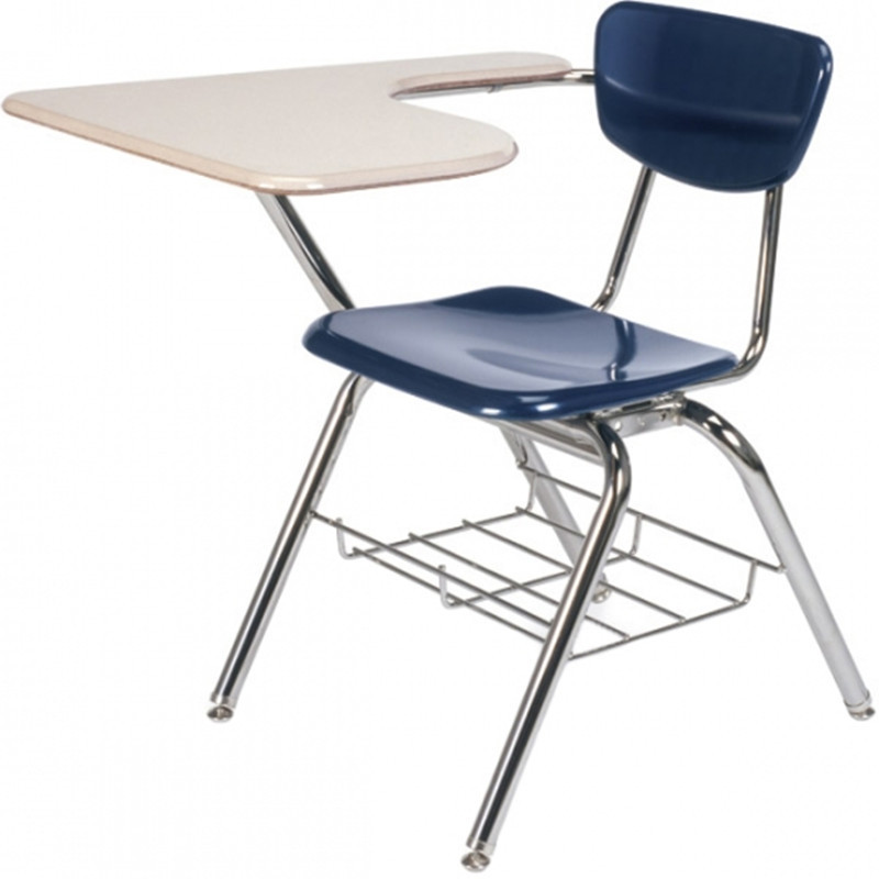 School Tablet Arm Chair Desks with Book Rack Wood Modern Steel Tube Comfortable School Furniture Used School Chairs for Sale