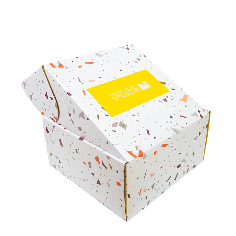 Yellow Folding Small Tuck Top Corrugated Cardboard Paper Boxes Carton Post Mailing Subscription Packaging box with logo