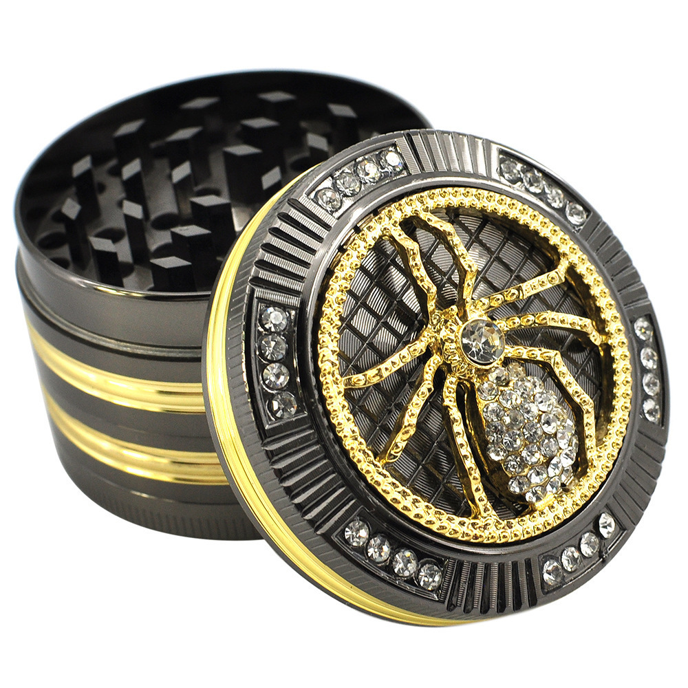 Custom Logo 4 Layer 52mm Zinc Alloy Premium Metal Grinder Wholesale Diamond Animals Manual Herb Grinder