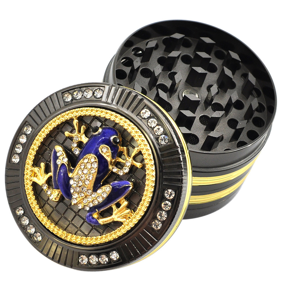 Custom Logo 4 Layer 52mm Zinc Alloy Premium Metal Grinder Wholesale Diamond Animals Manual Herb Grinder