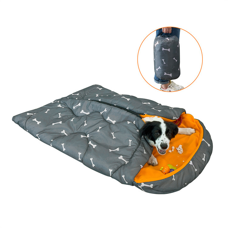 GW043 Indoor Outdoor Cat Dog Beds Waterproof Warm Packable Dog Sleeping Bag For Pet Travel Camping Hiking