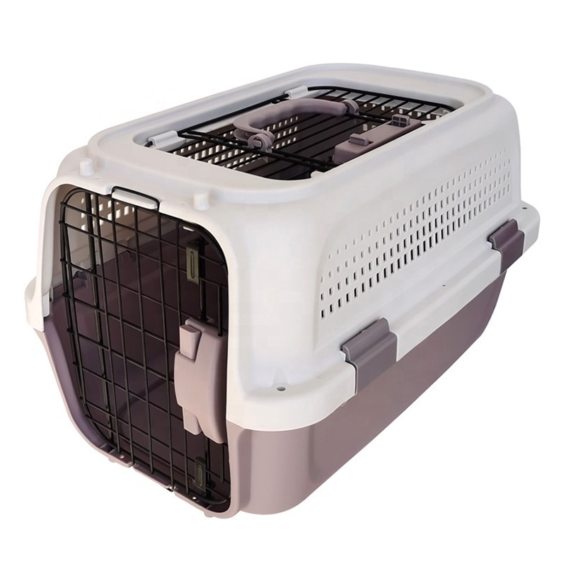 BunnyHi PET038 Fashion Dog Accessories Portable Two Door Cat Cages Pet Carriers with skylight window For Small Cats