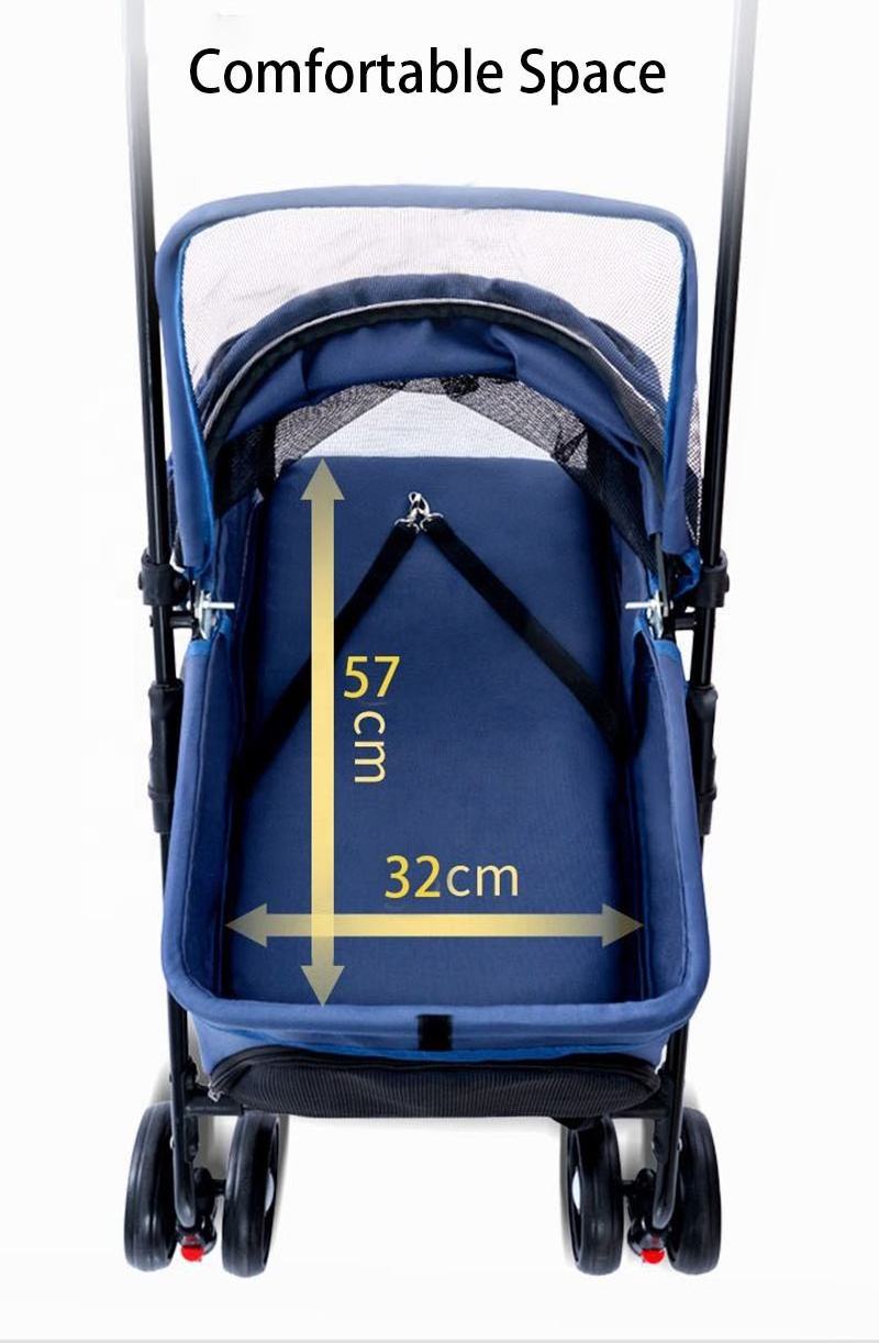 BunnyHi CWTC003 Baby Strollers Pet Carriers Luxury Dog Stroller With 4 Wheels For Cats And Puppy