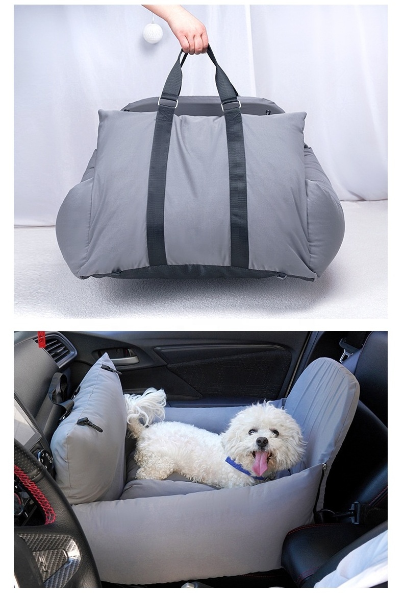 BunnyHi PET046 Comfortable Pet Travel Carrier Bag Bed Detachable Dog Car Seat for Medium Small Dogs Cats with  Safety Leash