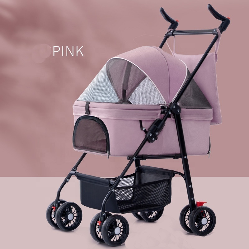 BunnyHi CWTC003 Travel Folding Carrier Baby Pet Stroller Dog Cat Cage Jogger Stroller