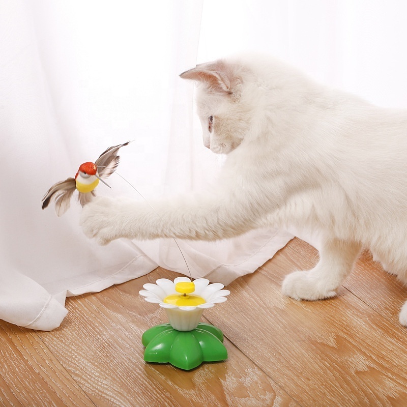 BunnyHi WJ010 Cat Electric Interactive Kitten Toy Cat Teaser Automatic Flying Bird Bee Butterfly Cat Toy