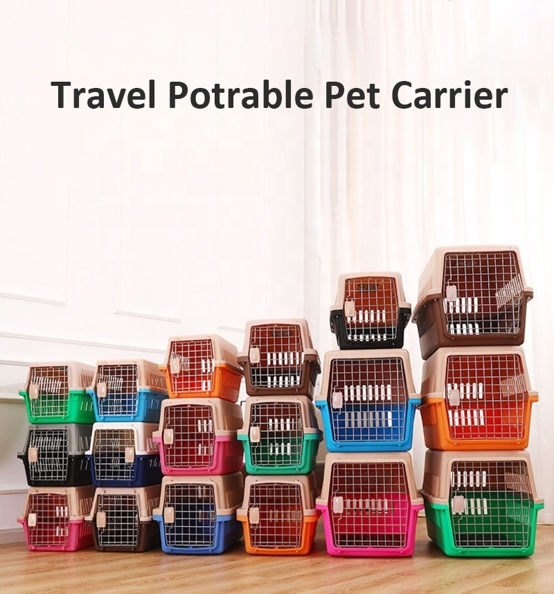 BunnyHi PET039 Pet Accessories Portable Travel Dog Carriers Cat Pet Cages With Metal Wire Ventilation