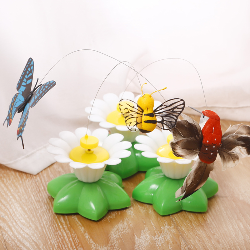 BunnyHi WJ010 Cat Electric Interactive Kitten Toy Cat Teaser Automatic Flying Bird Bee Butterfly Cat Toy