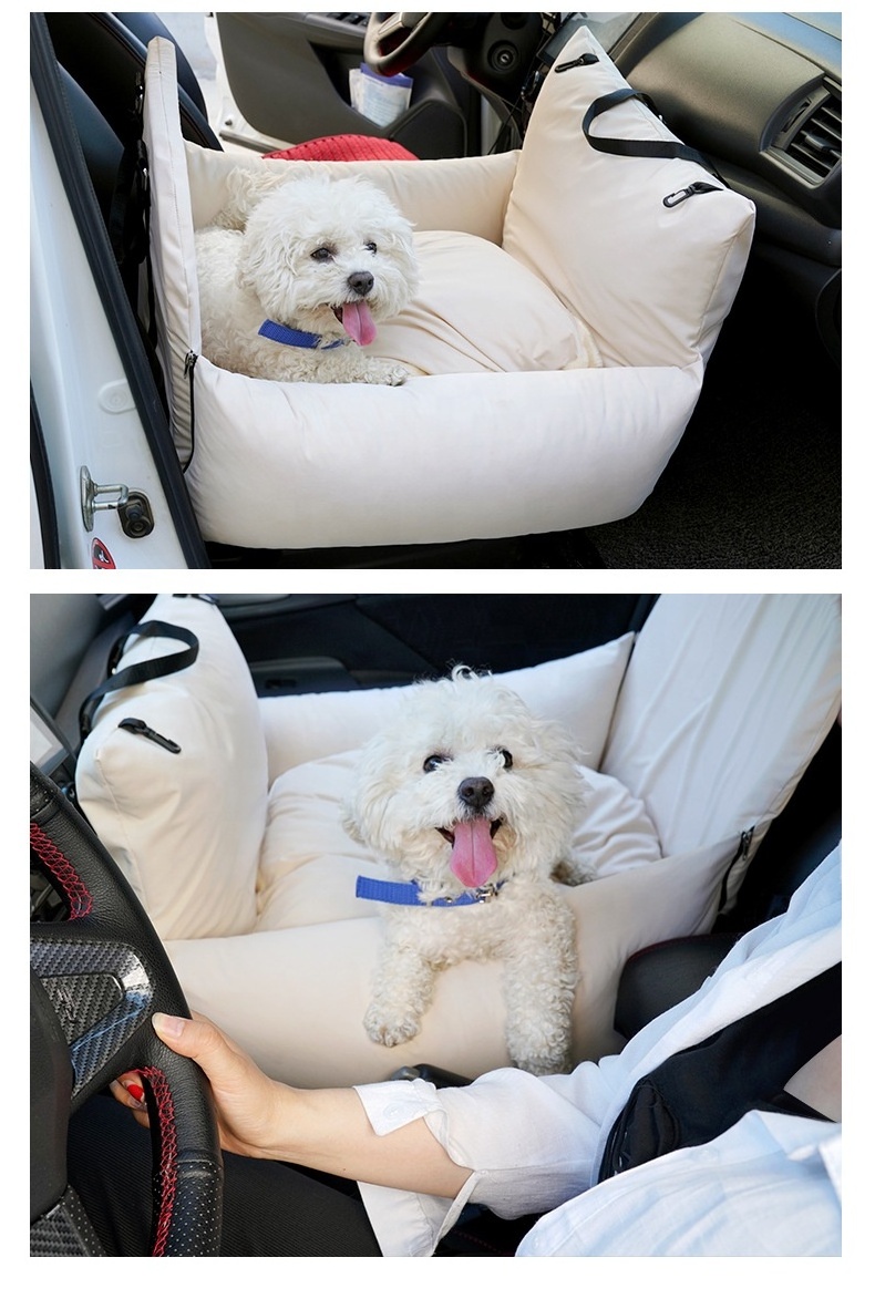 BunnyHi PET046 Comfortable Pet Travel Carrier Bag Bed Detachable Dog Car Seat for Medium Small Dogs Cats with  Safety Leash