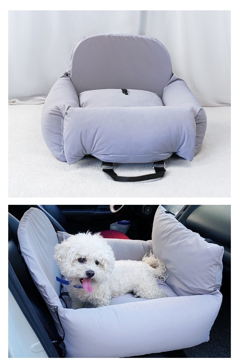 BunnyHi PET046 Comfortable Pet Travel Carrier Bag Bed Detachable Dog Car Seat for Medium Small Dogs Cats with  Safety Leash