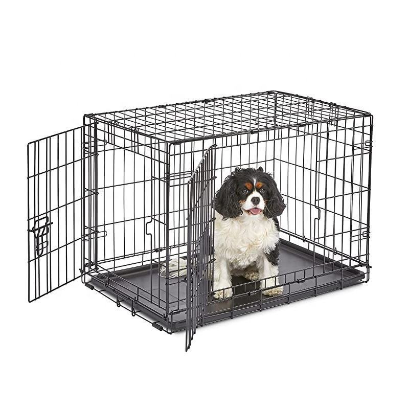 Bunnyhi Pet024 Large Size 42/48Inches Pets Newly Folding Animal Cages Cat Houses Dog Crate With Removable Tray