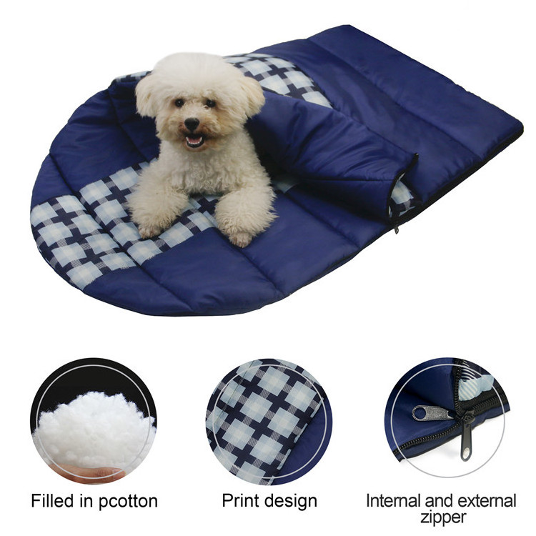 GW045 Portable Dog Sleeping Bag Warm Packable Bed Mat Washable Pet Camping Bag For Indoor and Outdoor Travel Camping Hiking