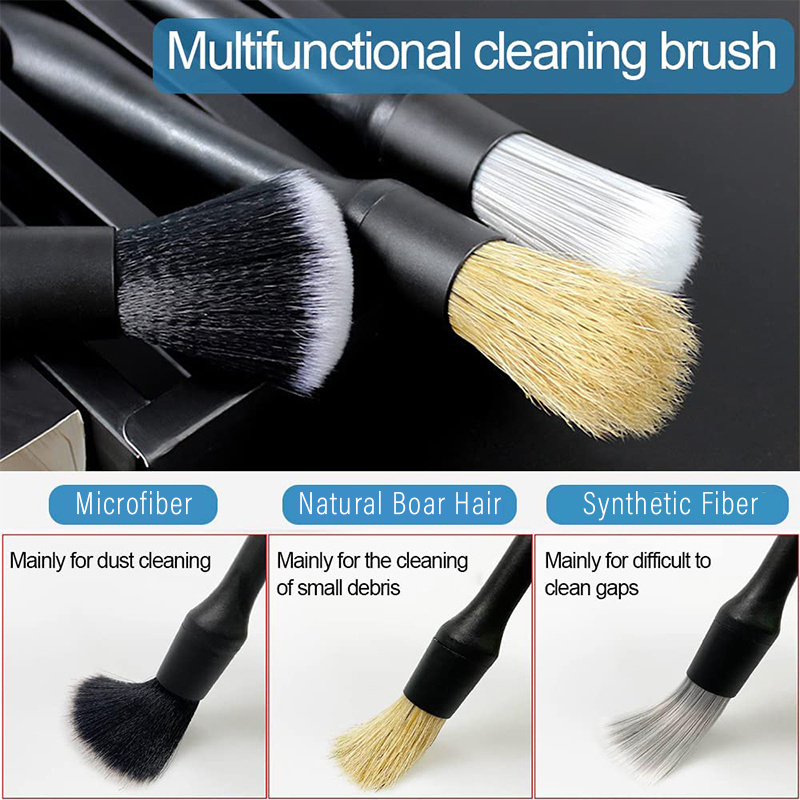 2022 newest Car Detailing Brush Set interior detail car cleaning kit with Windshield Cleaning Tool 3pcs for sales