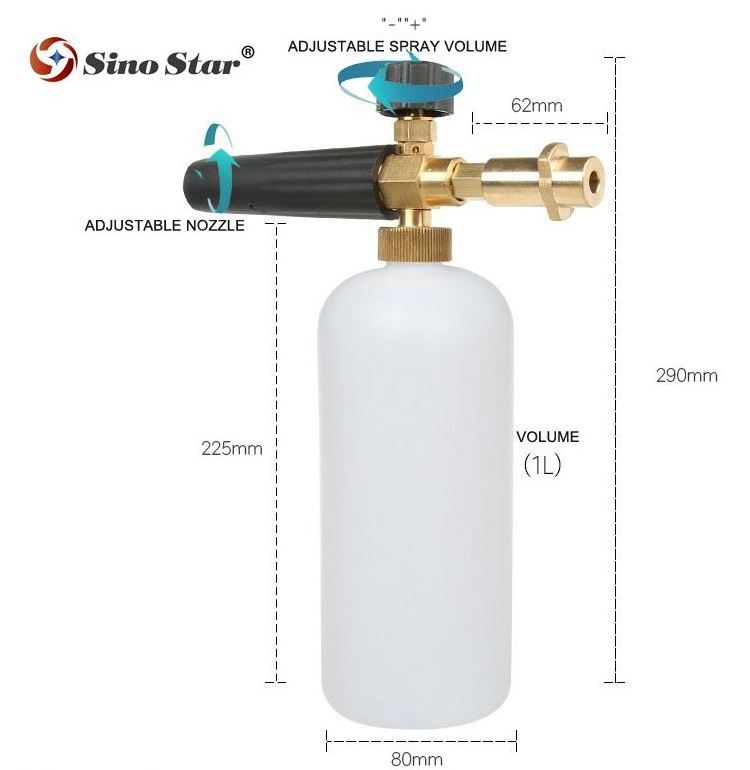 2019 Snow Foam Lance car washer Shampoo 1L Bottle Car Wash Gun 1/4