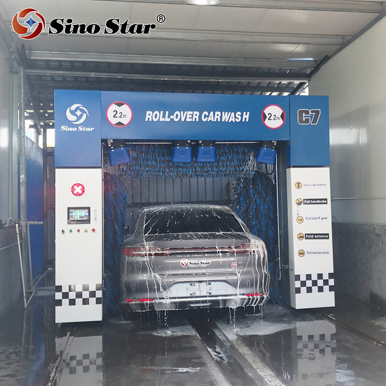 C7 rollover car wash machine for sales automatic blower carwash with smart dryer system mobile car washing equipment