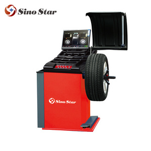 Professional model Wheel Balancing machine with hood / used tire balancer for sale / wheel balancer repair by Sino Star SS-389V