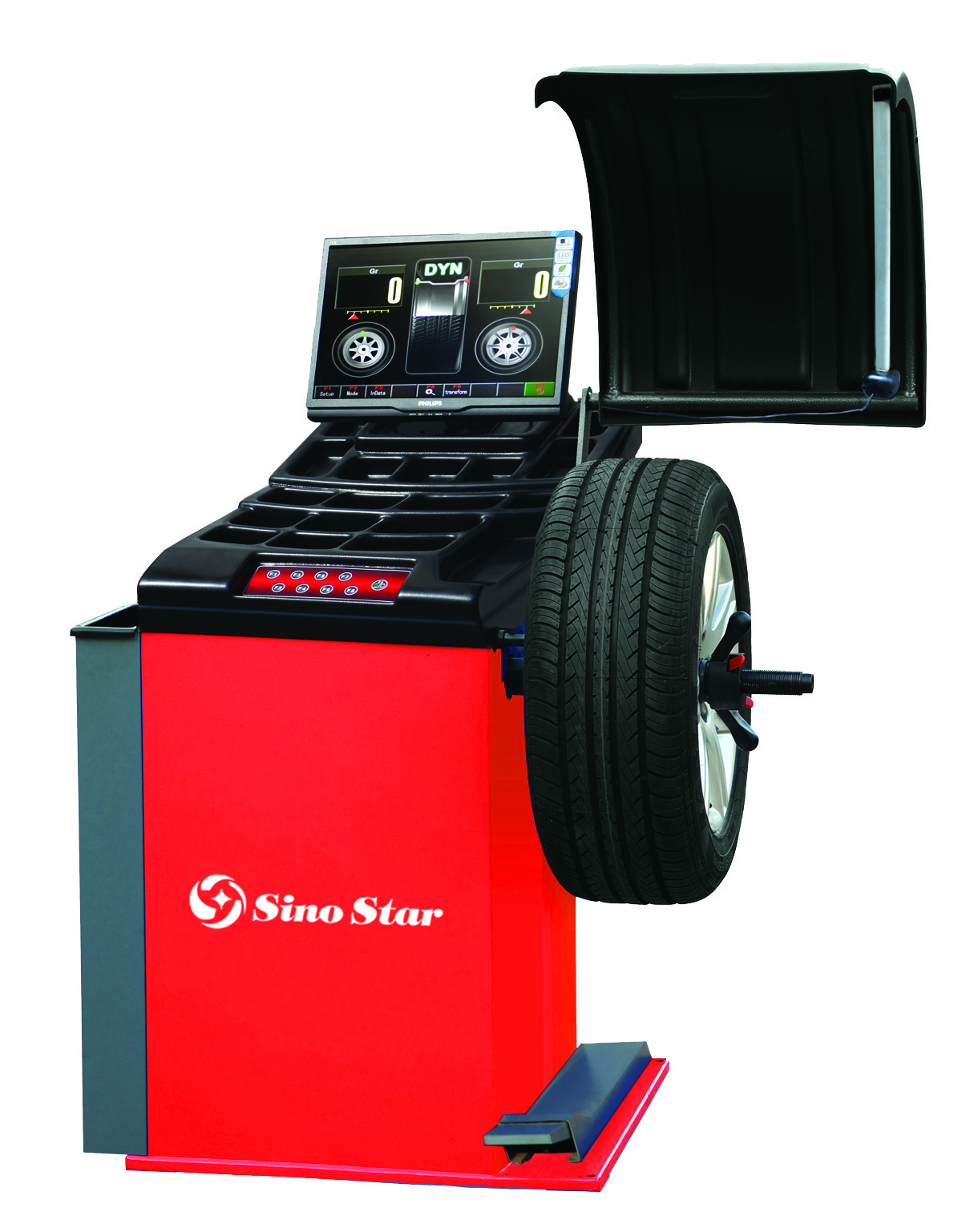 Professional model Wheel Balancing machine with hood / used tire balancer for sale / wheel balancer repair by Sino Star SS-389V