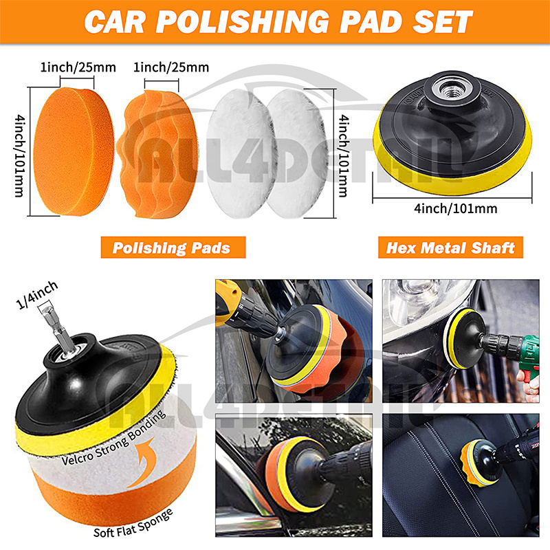 28Pcs Car Detailing Kit Drill Soft Brush Set Auto Interior Exterior Cleaning For Washing Wheel Dashboard Leather Seats