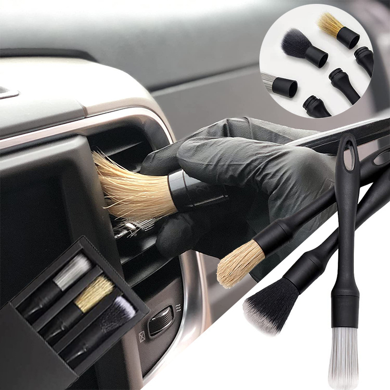 2022 newest Car Detailing Brush Set interior detail car cleaning kit with Windshield Cleaning Tool 3pcs for sales