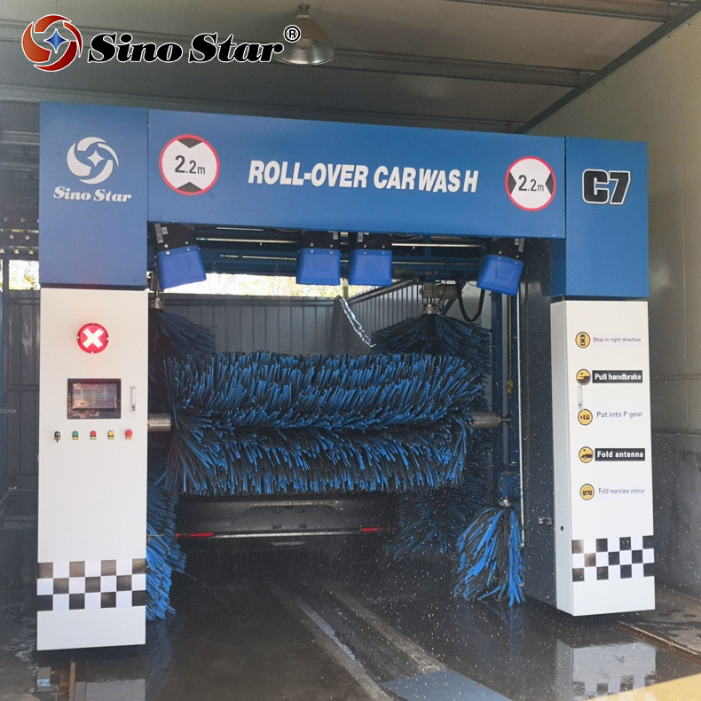 C7 rollover car wash machine for sales automatic blower carwash with smart dryer system mobile car washing equipment