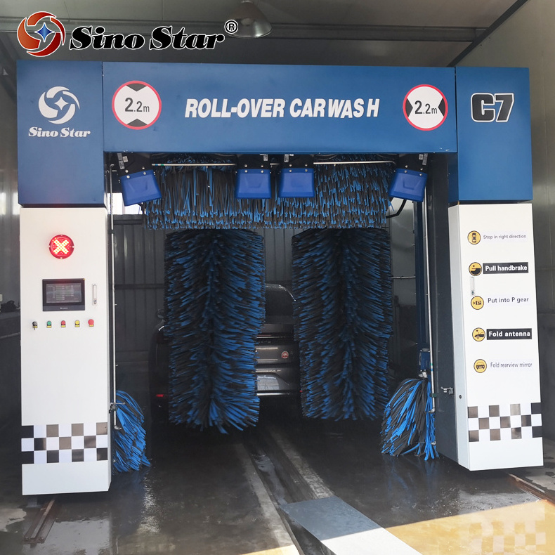 C7 rollover car wash machine for sales automatic blower carwash with smart dryer system mobile car washing equipment