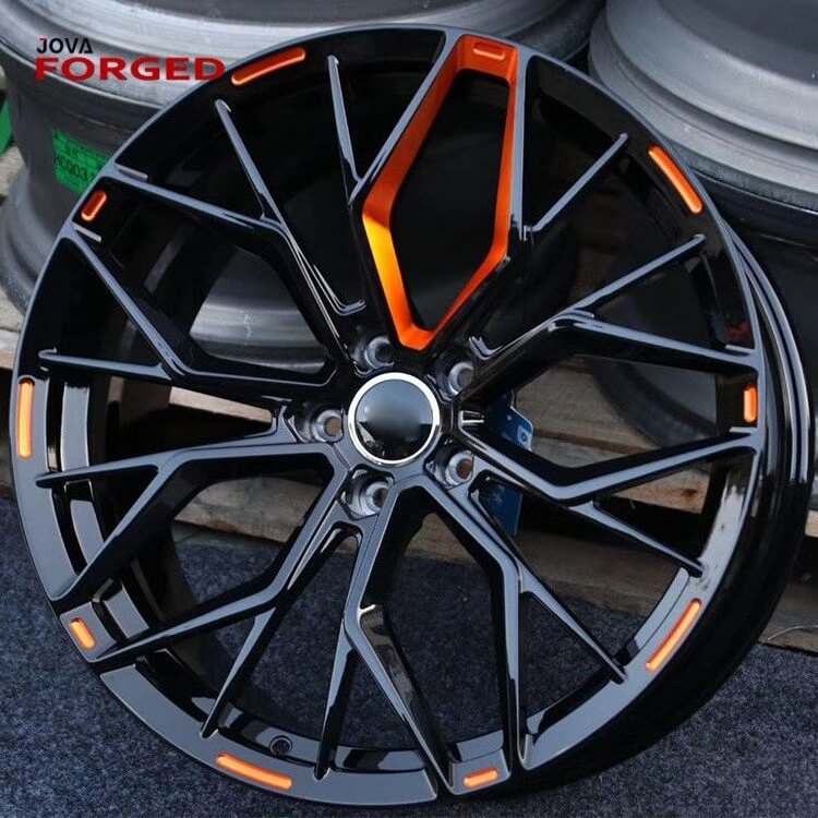 Customized black and orange 18 Inch to 24 Inch Monoblock Forged Car Wheels Rims 5-Hole 5x108 22 Inch for Zeekr 001 R22 Wheels