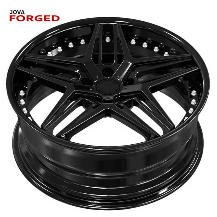 19 Inch Black Alloy Rims For Five Star 5x120 Wheels Black 19x8.5 Forged Deep Dish 5 Spoke Alloy Wheels