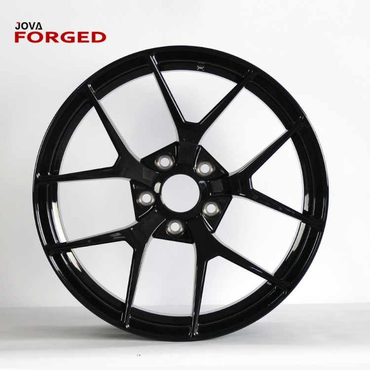 Glossy Black Concave Monoblock Forged Rims 15 16 17 Inch 5/114