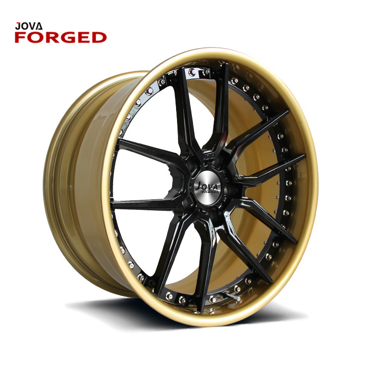 China Suppliers 2 Piece Style Bronze Gold Forging Alloy Wheels Line Japan Racing Rims