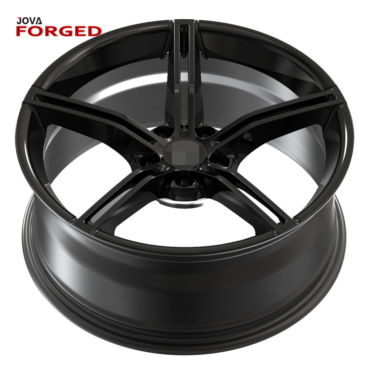 Gloss Black Double 5 Spoke Wheels 5x115 Custom Rims 24 Forged Wheels