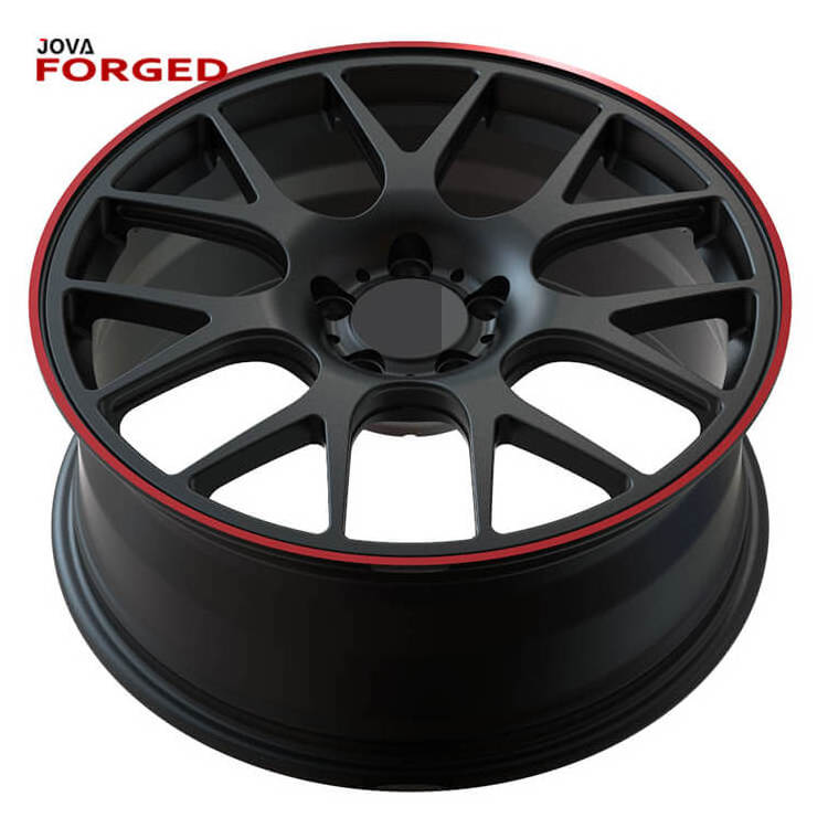 Forged Wheels 18 inch 5x108 7 Spoke Rims Black and Red Alloy Wheels for honda crv