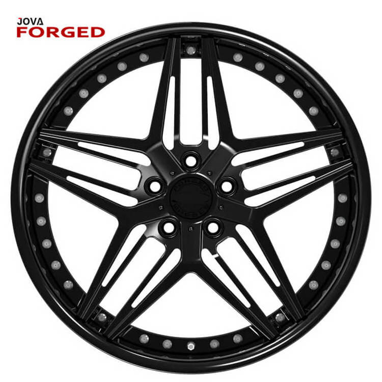 19 Inch Black Alloy Rims For Five Star 5x120 Wheels Black 19x8.5 Forged Deep Dish 5 Spoke Alloy Wheels