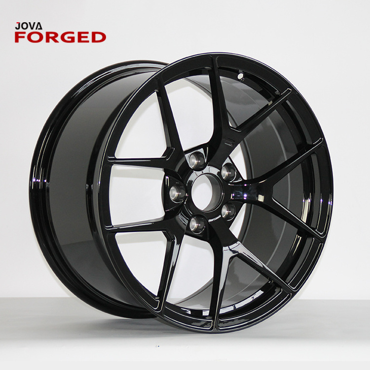 Glossy Black Concave Monoblock Forged Rims 15 16 17 Inch 5/114