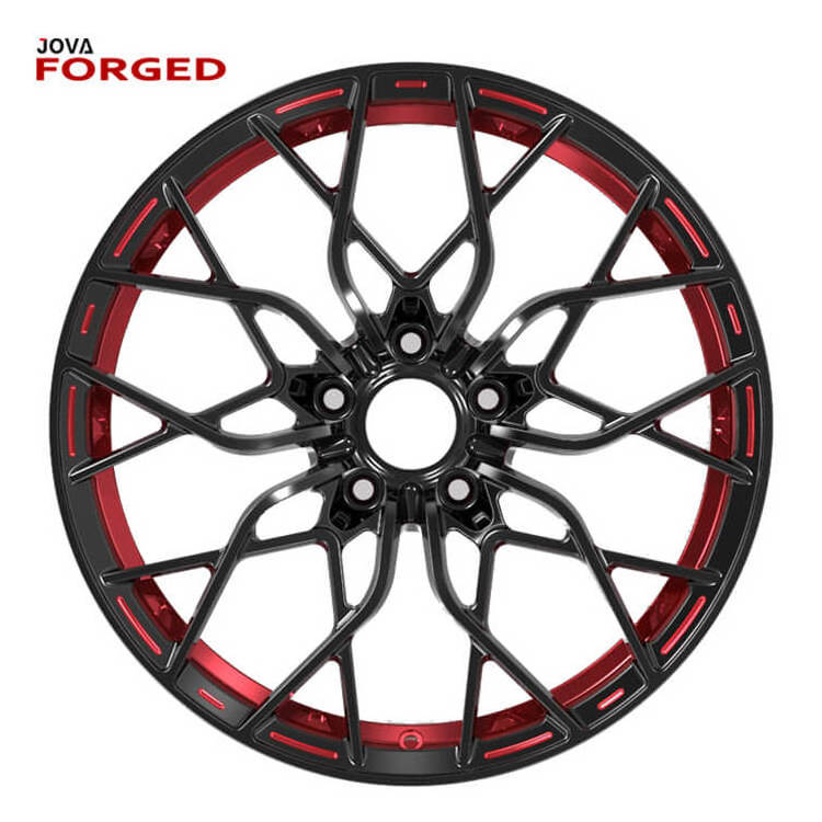 China Car Sport Rim Malaysia Brushed 20 Inch Rims Black Red Alloy Wheel