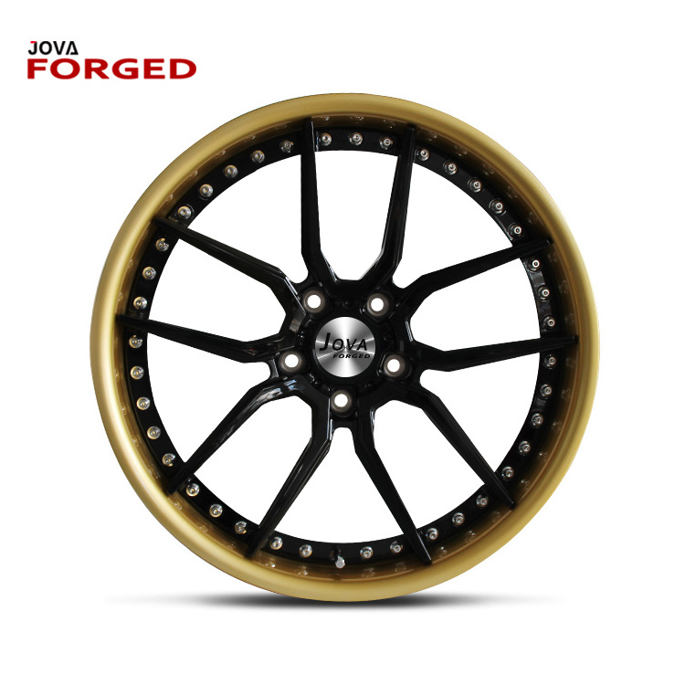 China Suppliers 2 Piece Style Bronze Gold Forging Alloy Wheels Line Japan Racing Rims