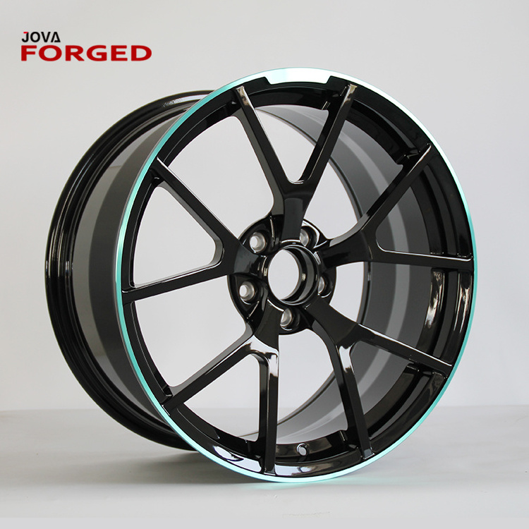 Glossy Black Concave Monoblock Forged Rims 15 16 17 Inch 5/114