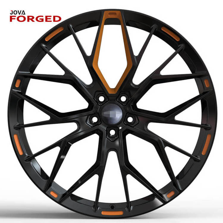 Customized black and orange 18 Inch to 24 Inch Monoblock Forged Car Wheels Rims 5-Hole 5x108 22 Inch for Zeekr 001 R22 Wheels