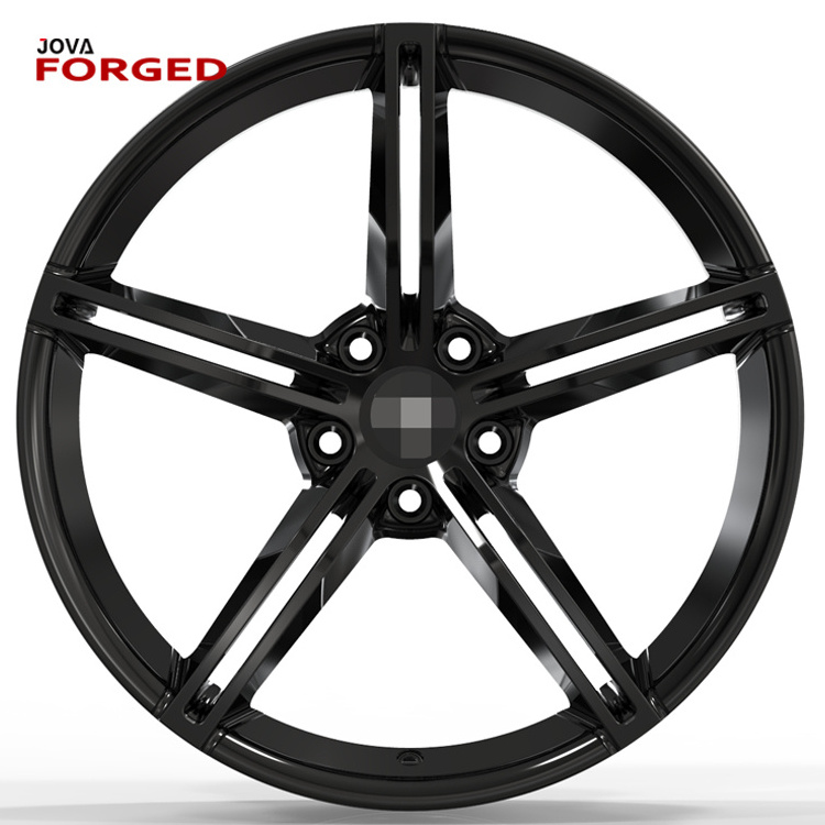 Gloss Black Double 5 Spoke Wheels 5x115 Custom Rims 24 Forged Wheels