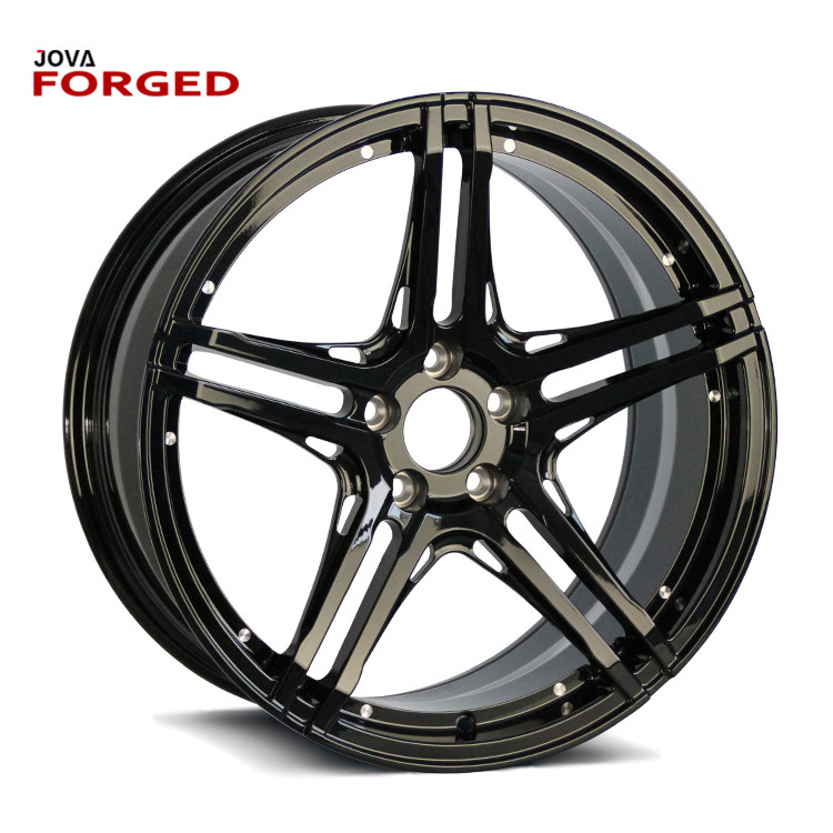 17 Inch Forged Deep Lip Black Alloy Rims 5x112 Wheels Concave Rims