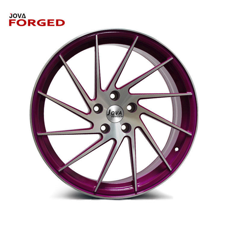 Machine Face Purple Aluminum Alloy Rims 12 Spoke 24x14 Specialty Forged Wheels