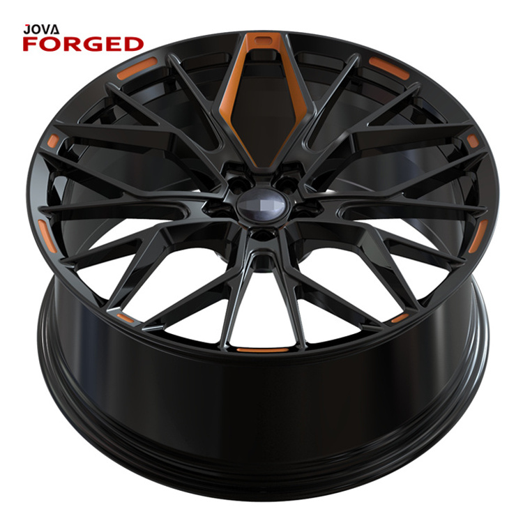 Customized black and orange 18 Inch to 24 Inch Monoblock Forged Car Wheels Rims 5-Hole 5x108 22 Inch for Zeekr 001 R22 Wheels